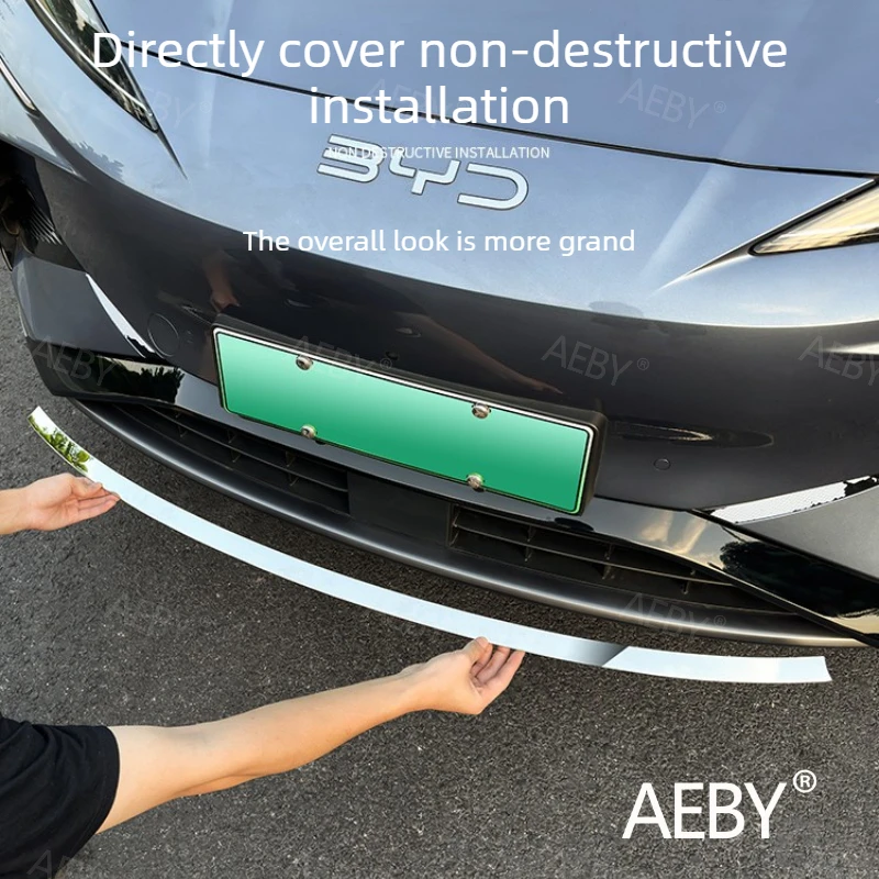 

For BYD Sealion 7 2024 Front Bumper Trim & Tailgate Strip,Stainless steel front bumper decoration,Anti-Scratch,car protection