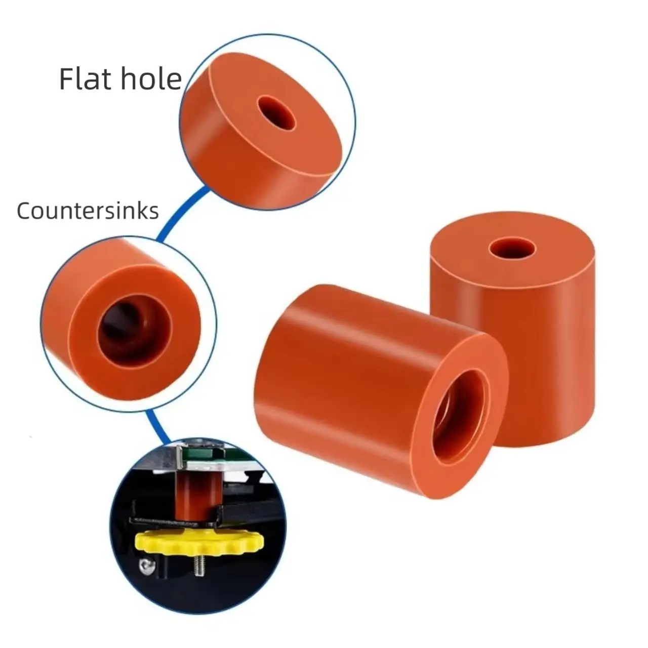 

4 PCS 3D Printer High Temperature Silicone Solid Gasket Hot Bed Leveling Column is suitable for CR-10/CR10S Ender-3