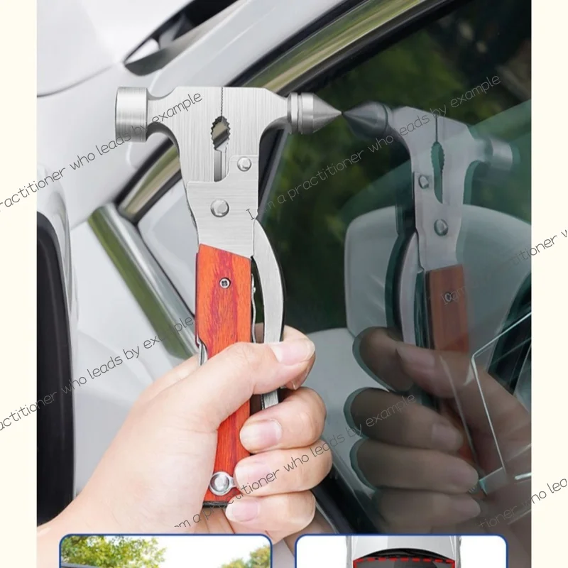 Car mounted multifunctional conical hammer, car escape tool, axe hammer, mini safety life-saving window breaking hammer