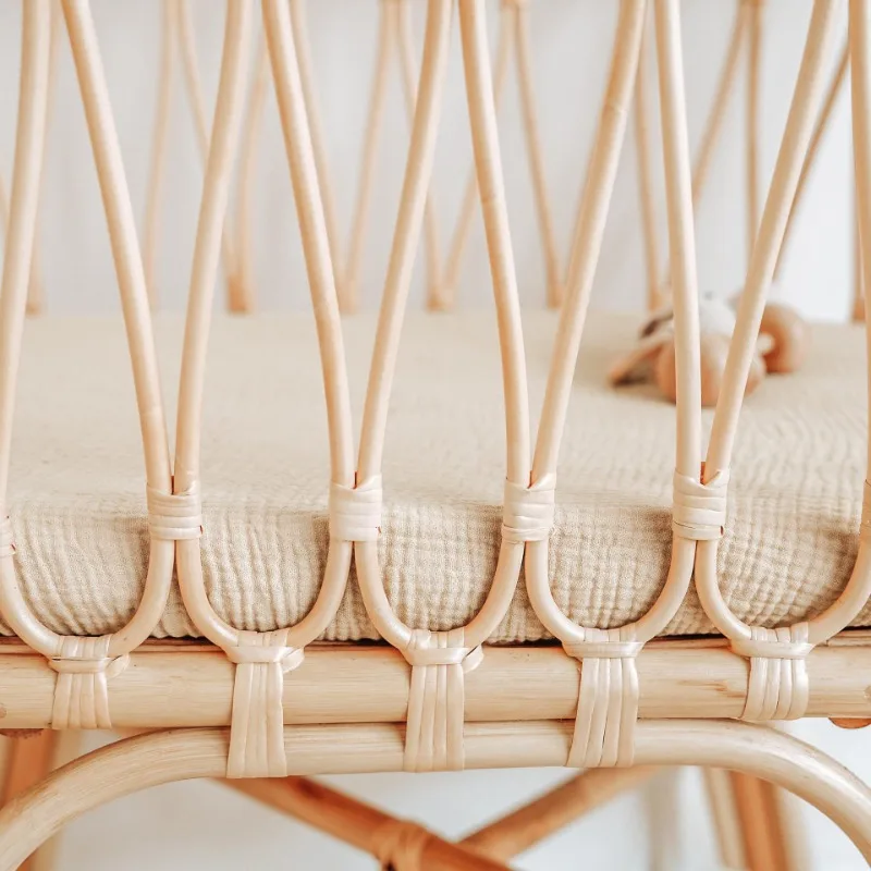 Lenzuolo con angoli per neonato in mussola di cotone morbido e traspirante Lenzuolo piatto per culla per neonato in tinta unita universale