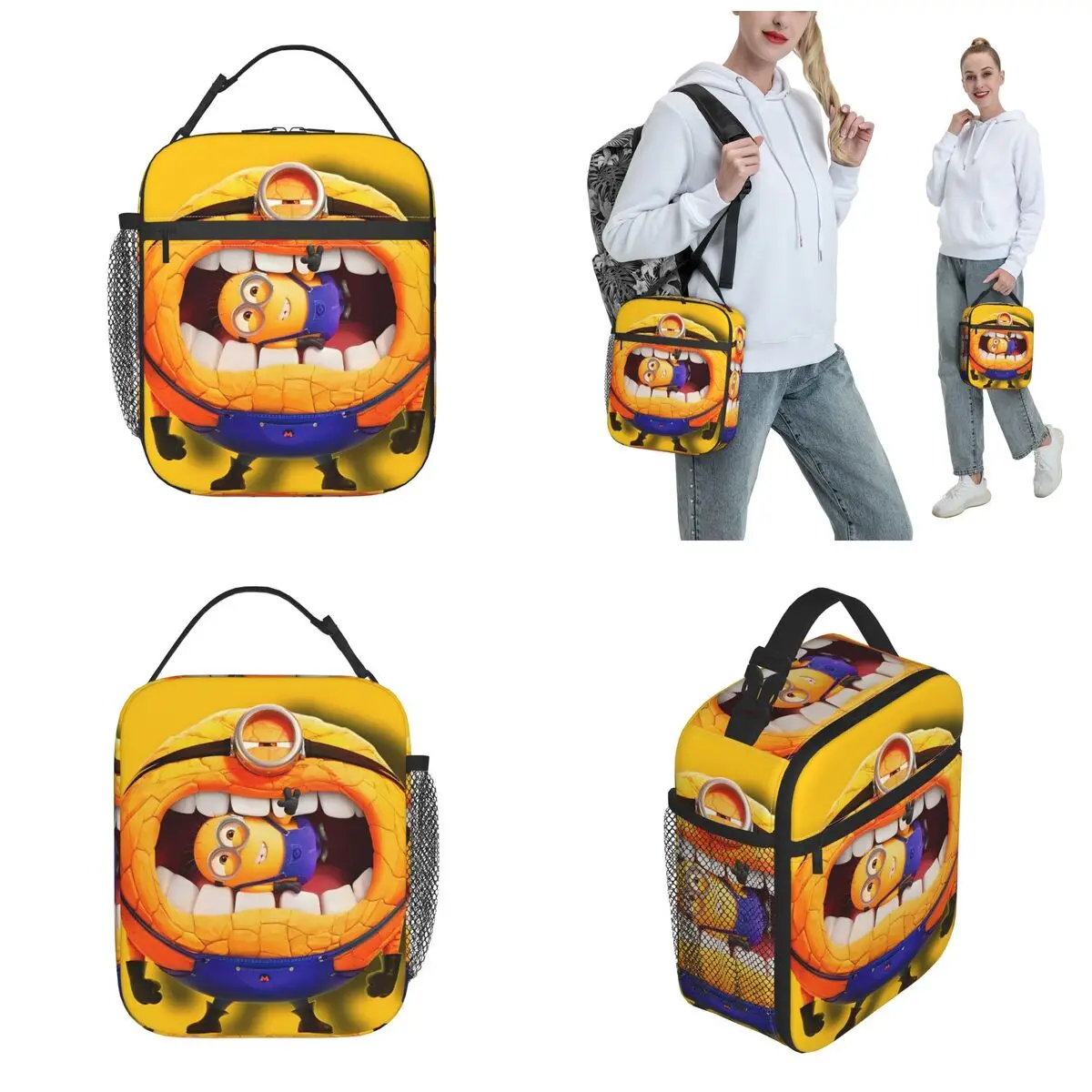 MEGA   Minions Cute Insulated Lunch Bags Portable Reusable Thermal Bag Lunch Box Tote School Outdoor Girl Boy