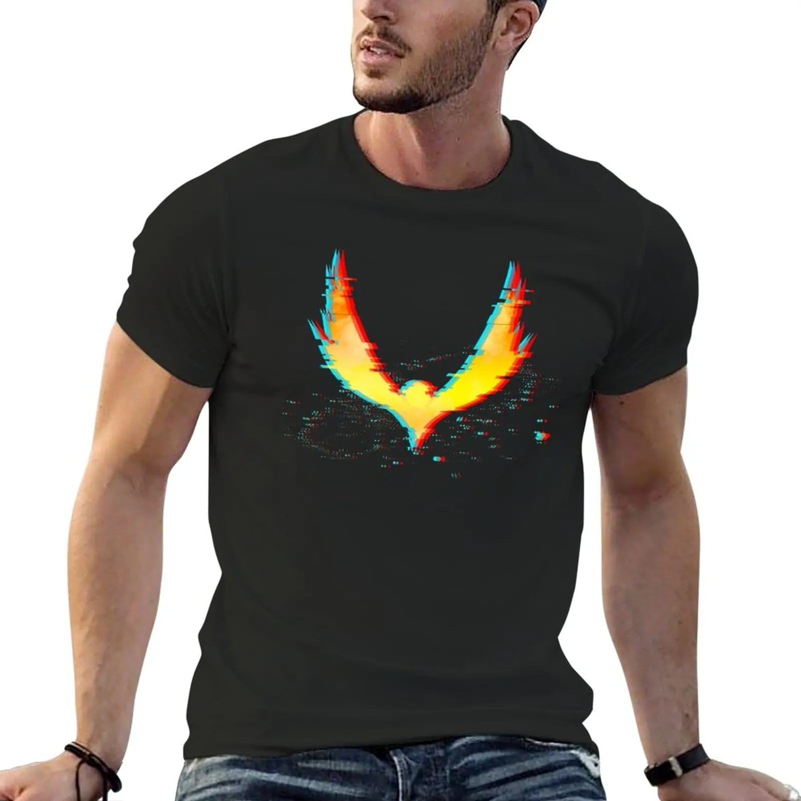 New Aethon Books 3D Glitch T-Shirt tops t-shirts man korean fashion men t shirt