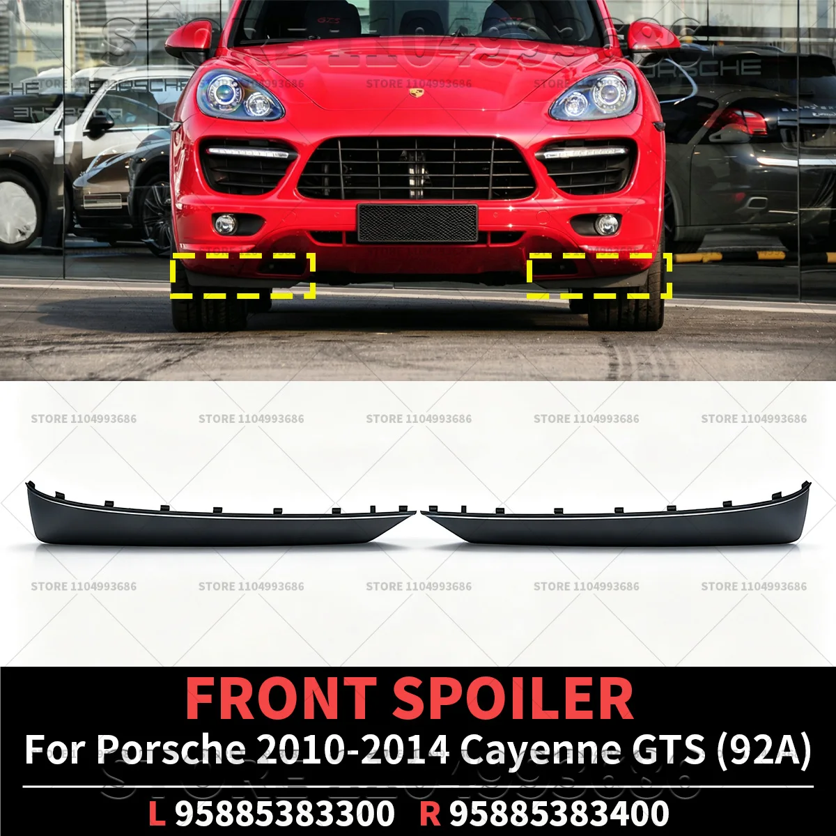 For Porsche 2011 2012 2013 2014 Cayenne GTS (958 92A) Front Bumper Lower Guard Fender OEM 95885383300 95885383400