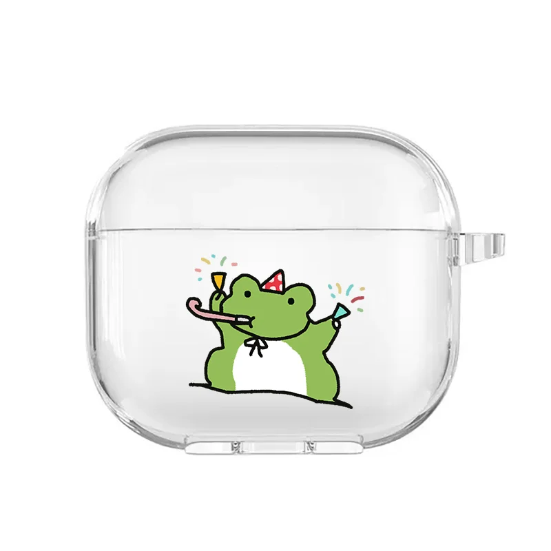 Ins Cute Frog Airpods Case for Airpods 1 2 3 Pro Pro2 2022 Funny Cat Soft Earphone Air Pods Covers Anime Cartoon Funda Couque