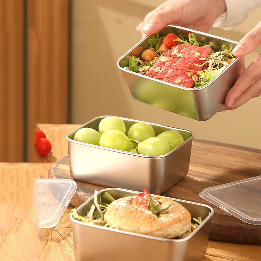 Outdoor Sealed Stainless Steel Fresh Keeping Storage Box Lunch Box Bento Storage Boxes Refrigerator Fresh-Keeping Food Containe