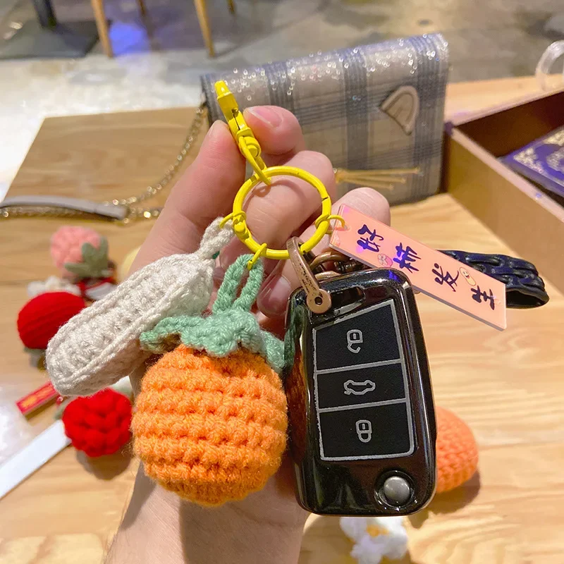 1 Pcs Cute Plush Good Things Happen Key Ring Creative Weaving Cute Bag Charm Peace And Joy Moral Charm Keychain Birthday Gift