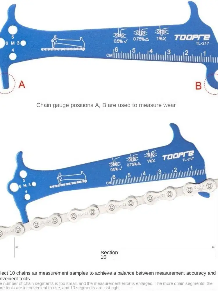 AliExpress NONE Bike Chain Checker Aluminum Alloy Multi-function Bike Chain Measuring Ruler Screw Diameter Bike Accessories Mountain Road Bike