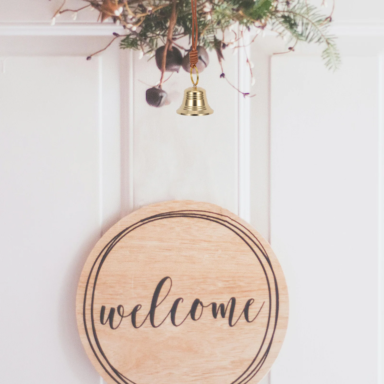 

Retro Wall Mounted Brass Doorbell Golden Small Bell for Door Handle Decoration Vintage Style Metal Commemorative Bell