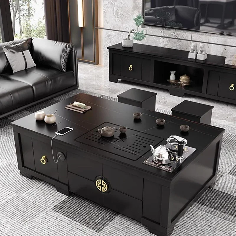 

Antique Japanese Coffee Table Designer Living Room Decoration Wood Side Table Drawers Aesthetic Meubles Chinese Style Furniture