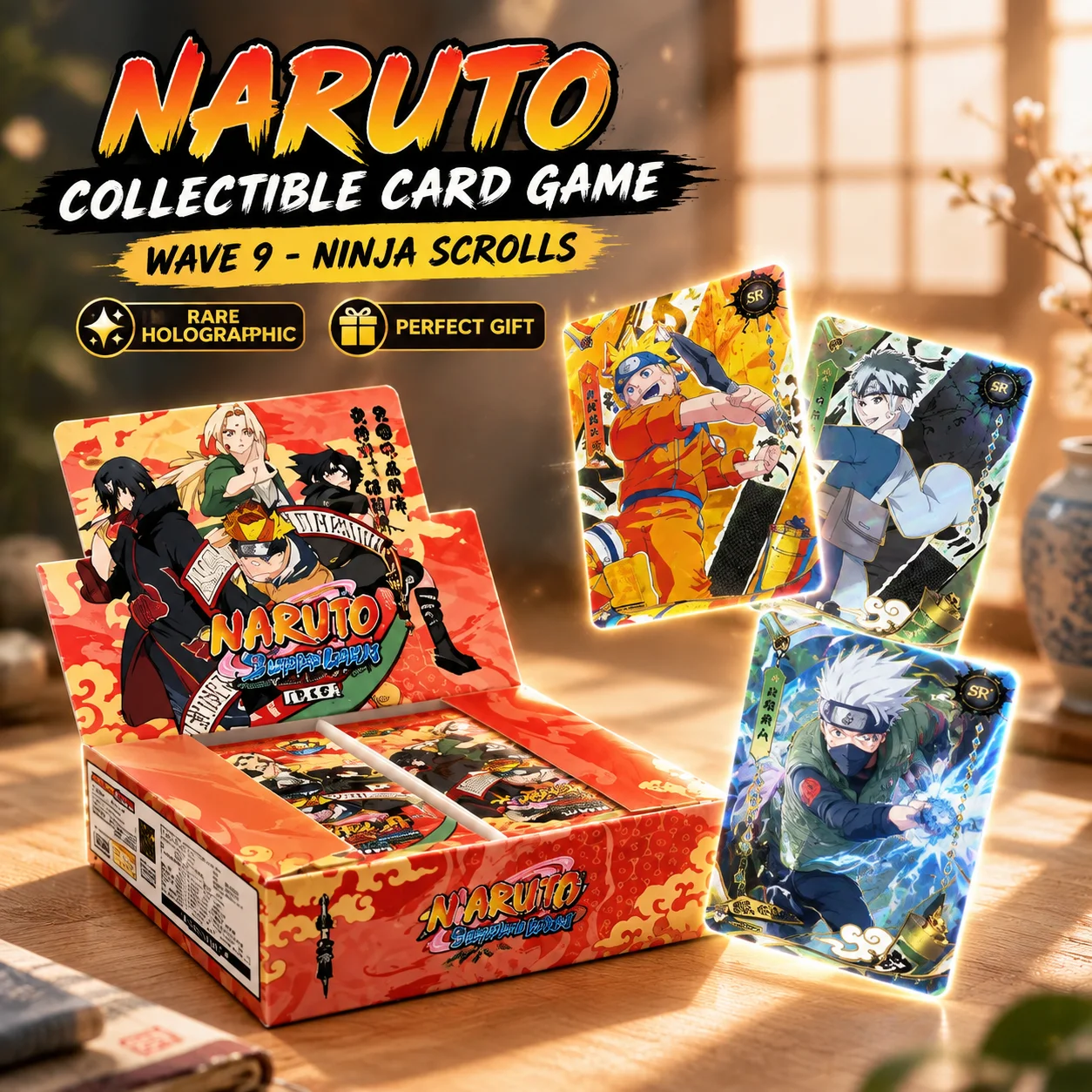 Official Genuine Kayou Hokage Peripheral Inheritance Anime Rare Collection Card Soldier Chapter Card Nine Bullet Holiday Gifts