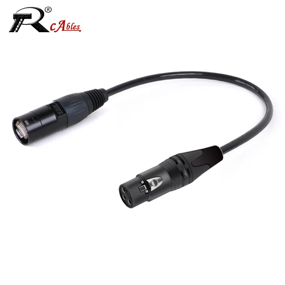 XLR Female 3Pin to UTP RJ45 CAT5/6 Male Ethernet Adapter Extension Cord for Stage Lighting Network Transmission Cable Power Amp