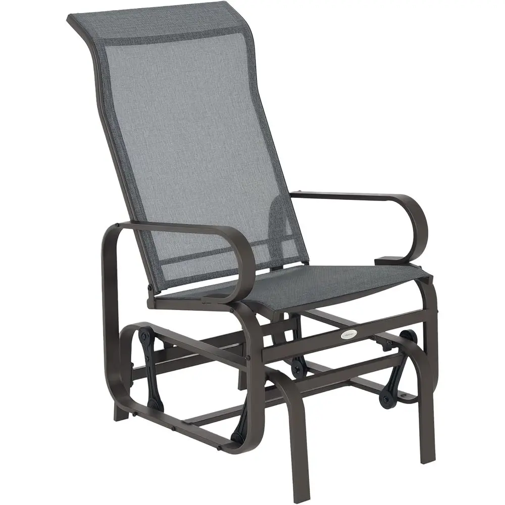 

Уличное кресло-качалка, для патио или сада, с плавным механизмом качания и легким весом, для двора, коричнево-серое