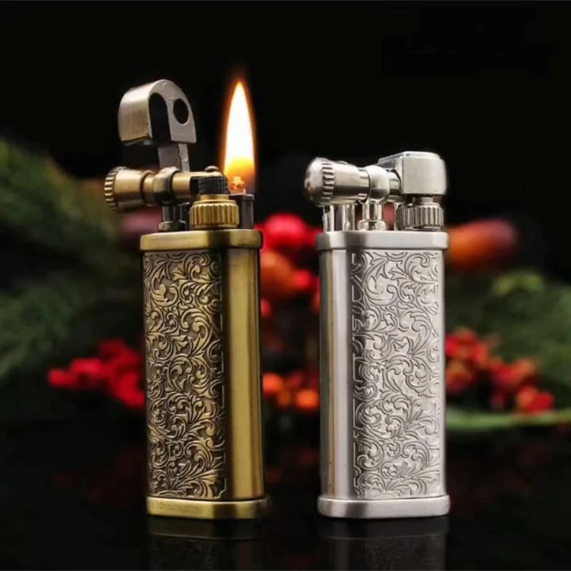 

New Compact Vintage Retro Lighter with Flint Wheel Windproof Mini Metal Design Durable Pocket Size Cigarette Accessories Tool