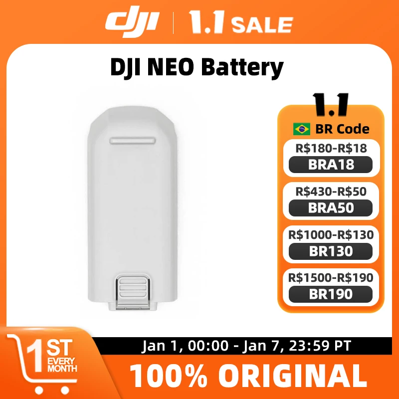 DJI Neo Intelligent Flight Battery 18-minute flight time Capacity 1435 mAh Approx. 45 g for DJI Neo Original brand new in stock