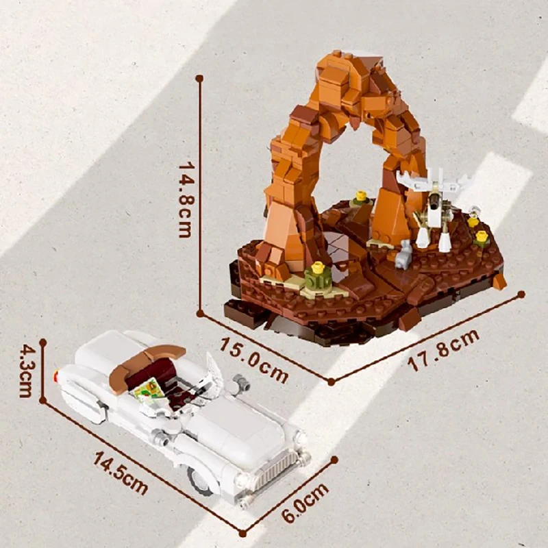 Tenda furgone Viaggio su strada Set di edifici Street View, città con figure Modello di edifici modulari Blocchi Regalo per adulti Bambini 576 pezzi