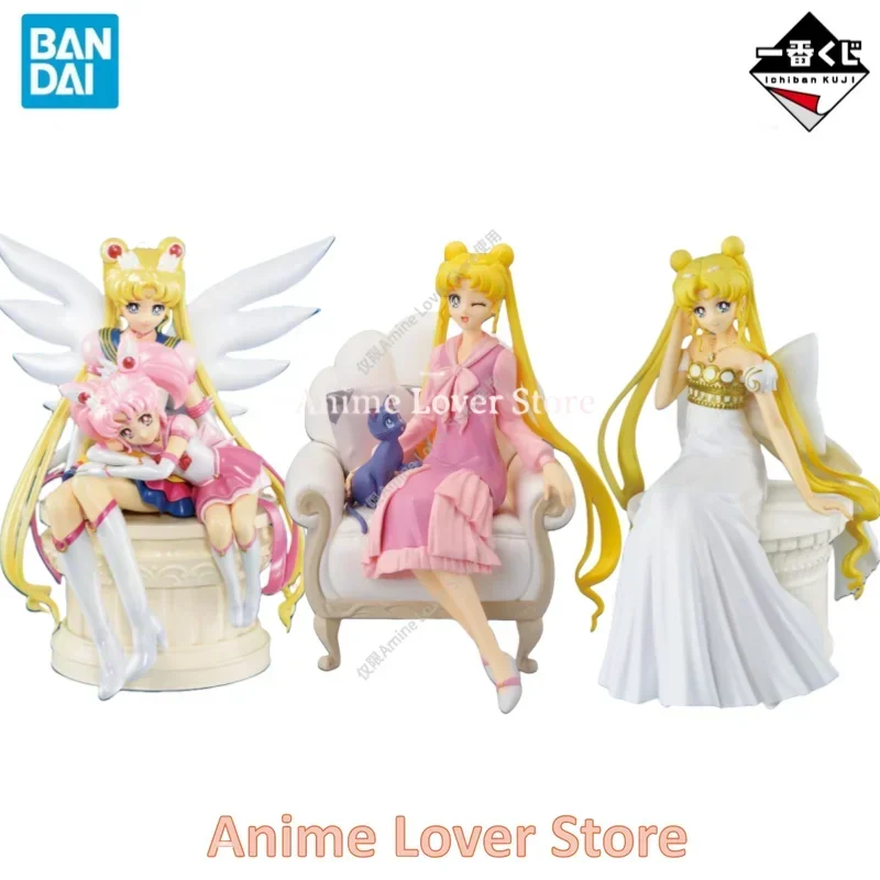 In Stock Original Bandai Ichiban Kuji Sailor Moon Antique Style Princess Collection Eternal Sailor Guard Action Figures Toys