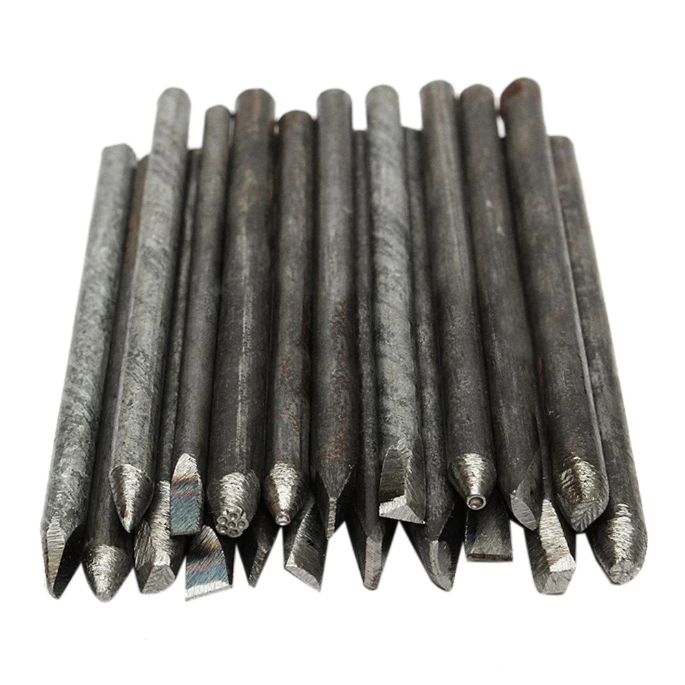 20Pcs Leather Marking Carving Flower Chisel Tools DIY Stamp Punch Work Punches Jewelry Flower Steel Metal Stamp Mold