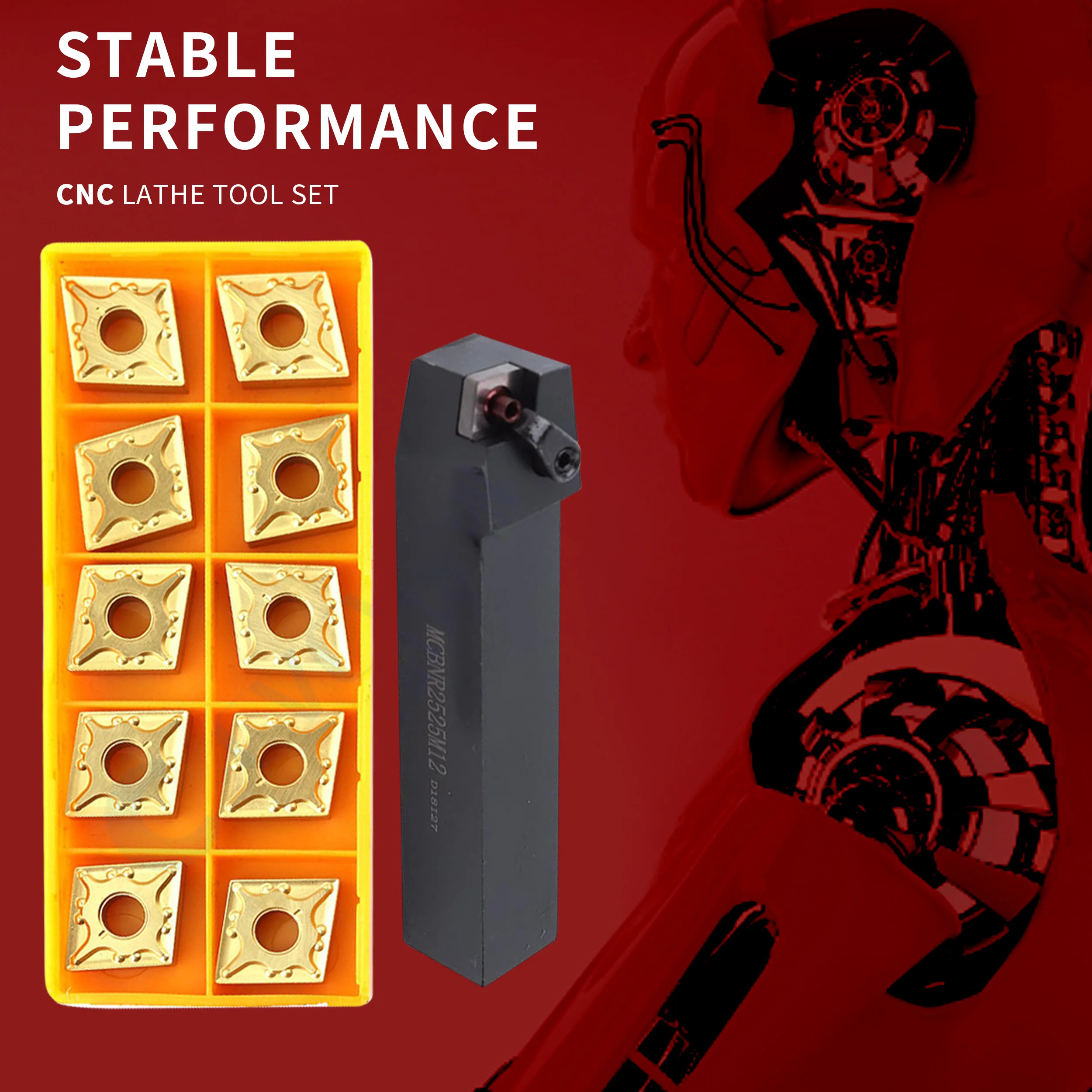 MCBNR2020K12 MCBNL2020K12 MCBNR2525M12 MCBNL Bền Bên Ngoài Dụng Cụ Xoay Giá Đỡ CNMG Lớp Phủ Carbide Miếng Tiện Dụng Cụ