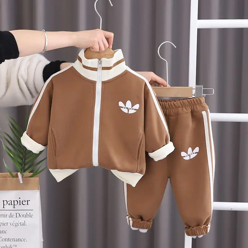 Kids Boys Jacket Suit Spring Autumn Clothing Children\'s Fashion Sportswear Suit Children\'s Clothing Girl Baby Top Pants 2PCS