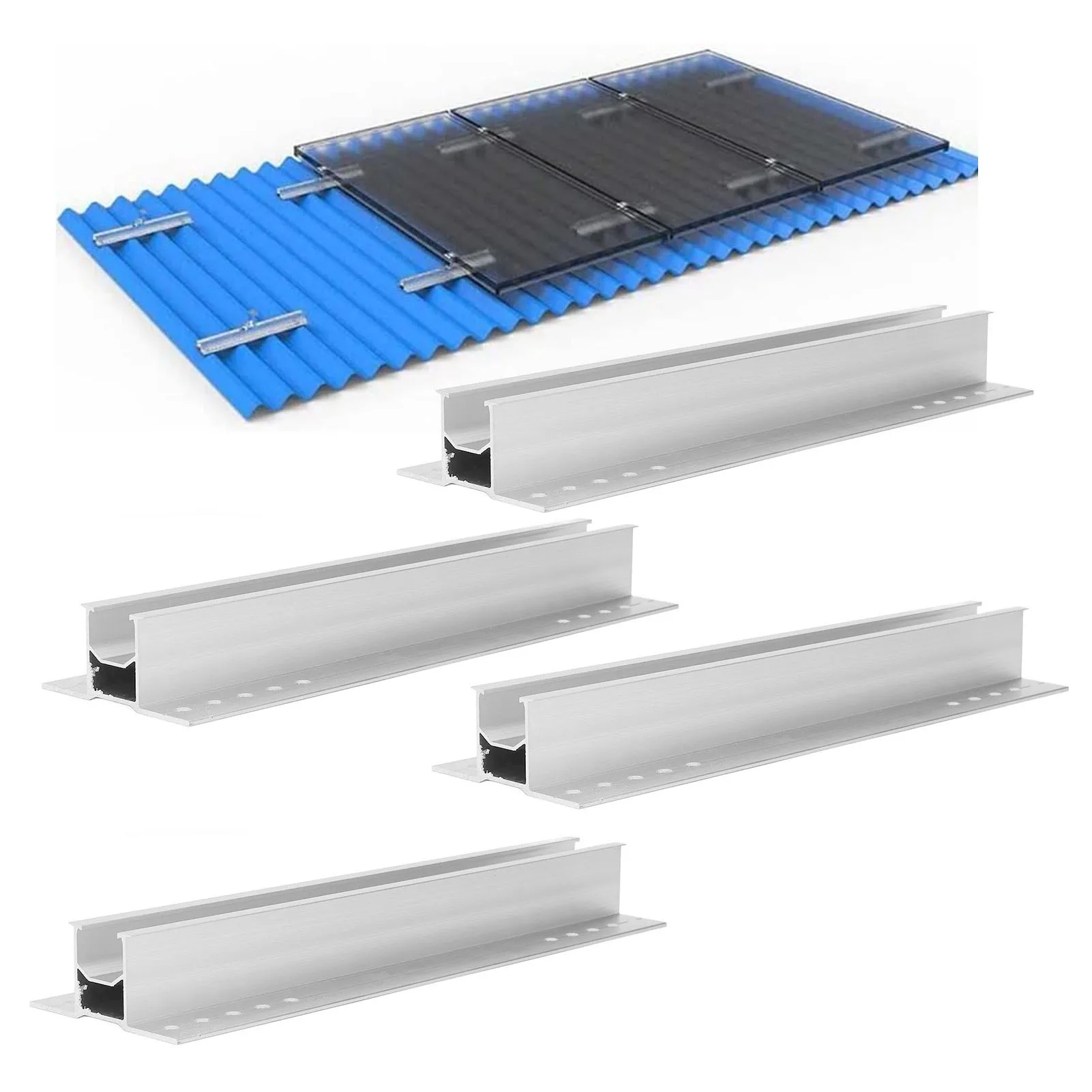 

4 Set Solar Panel Bracket Kit Aluminum Alloy 300mm Corrosion Resistant Solar Panel Stand for Roof