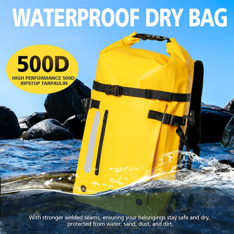 30 لتر حقيبة غوص كبيرة السعة مقاومة للماء حقيبة ظهر للغطس معدات فصل جاف ورطب للسباحة وتتبع الأنهار