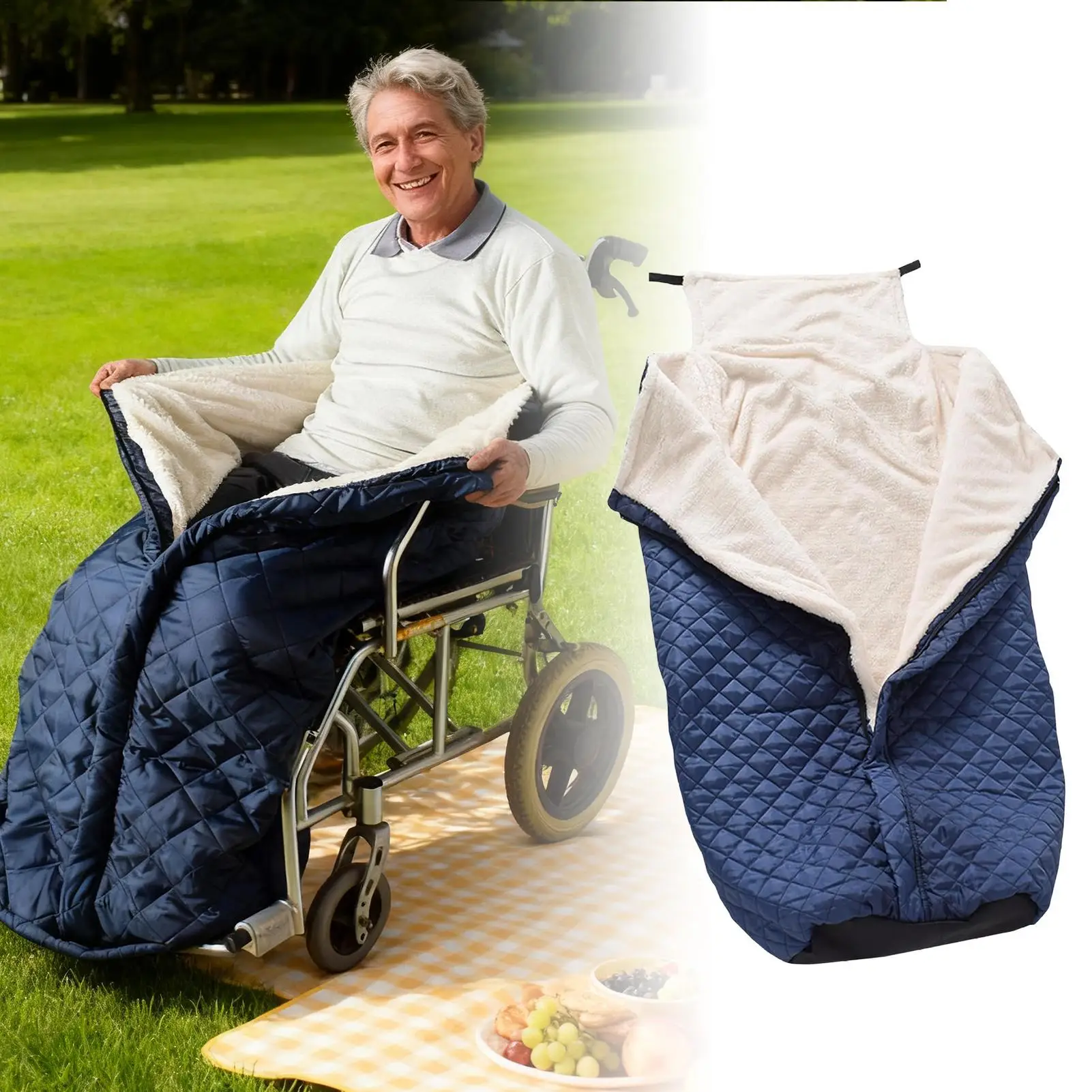 

Wheelchair Blanket Warm Fleece Lined Recliner Leg Cover Wheelchair Fleece Blanket for Women Men Senior Elderly Adults Father