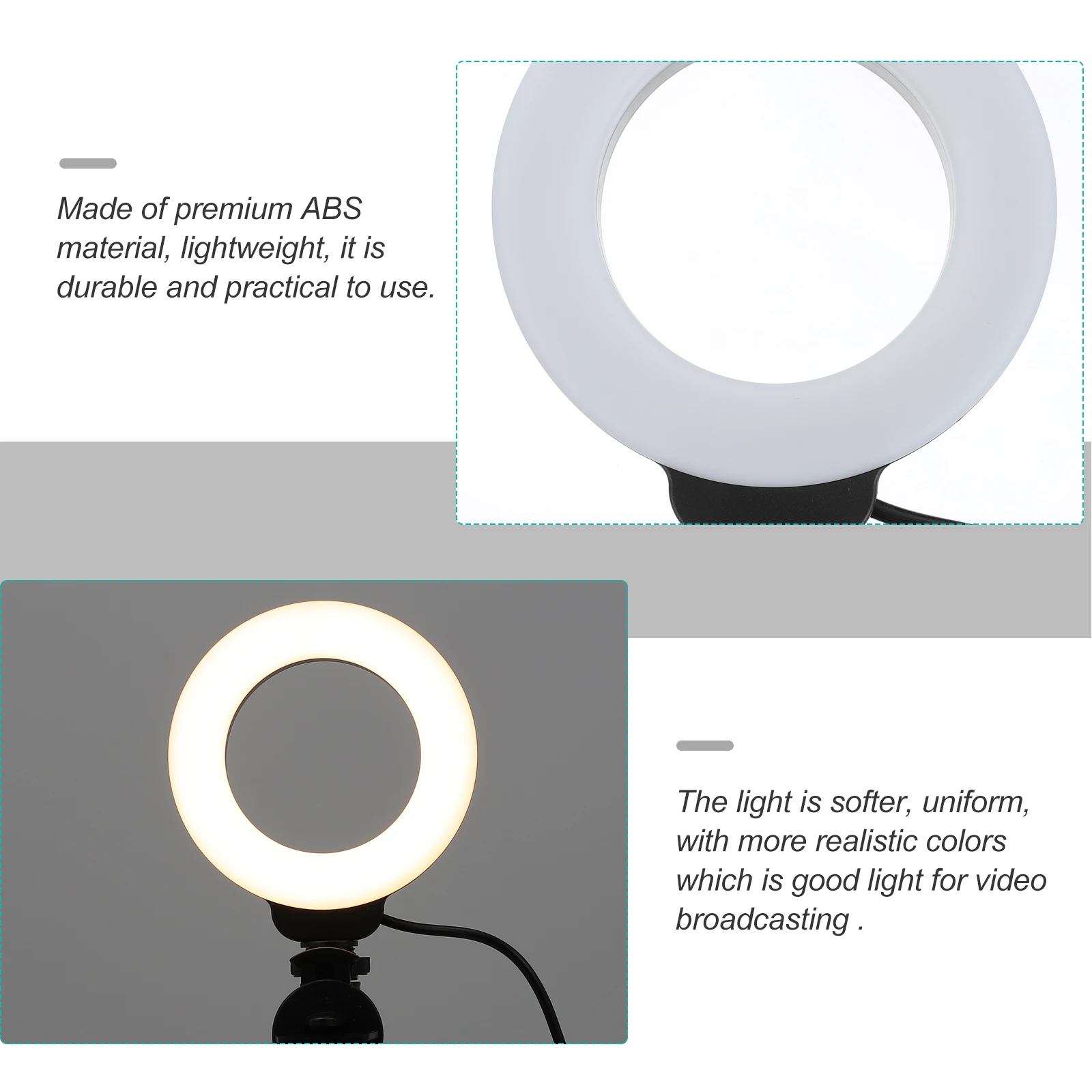 

1 set 1 Set Mini Ring Light Adjustable Brightness For Video Broadcasting Camera Fill Light Webcam Lighting Photography Led Lamp