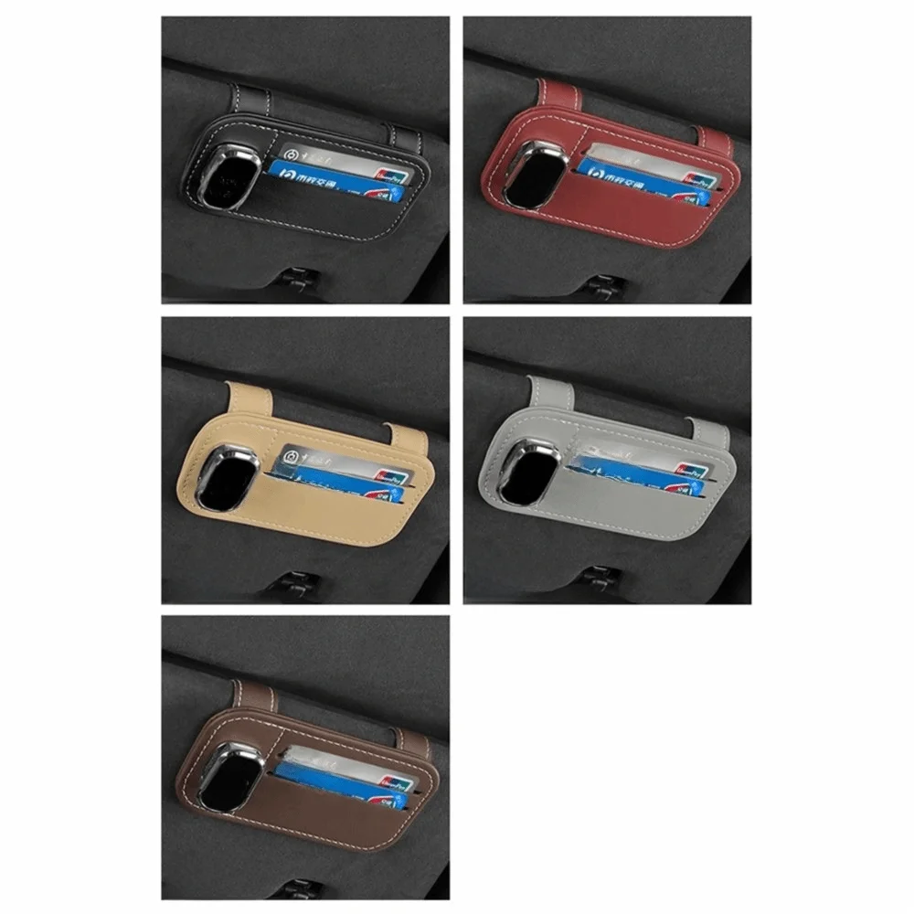Universal Fit Sunglasses Holder PU Leather Anti-scratch Glasses Clip Easy To Install Soft Eyeglasses Hanger Vehicle Accessories