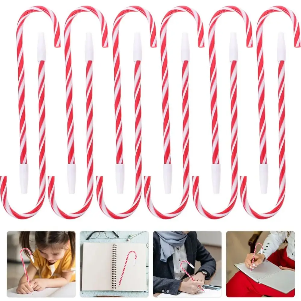 Wholesale Multi-function Christmas Cane Pen Exquisite Creative Crutch Ballpoint Pen Durable Portable Ink Ballpoint Student