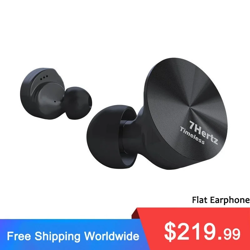 Top 7HZ Timeless Flat Earphone In Ear Wired Earphones Subwoofer MMCX Metal High Resolution HiFi Music Headphoens