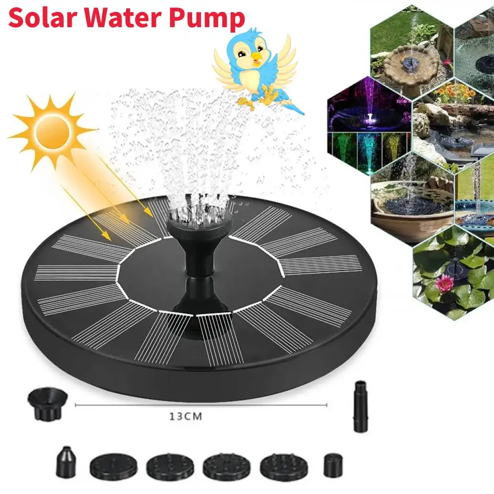 New Solar Water Fountain Pool Pond Waterfall Garden Decoration Buildings Outdoor Bird Bath For Solarna Panel Powered Water Pump