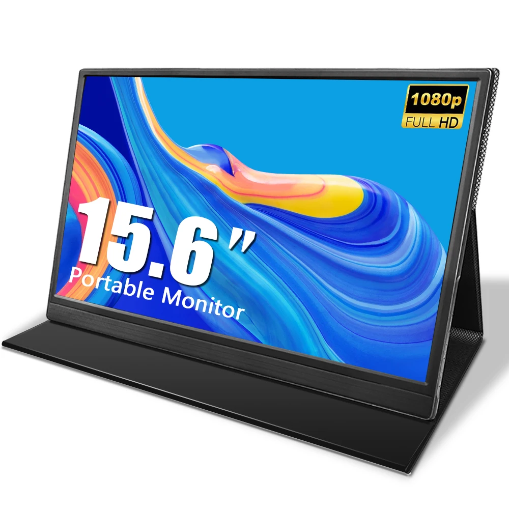 15.6 Cal 1080P przenośny Monitor IPS Stereo dwa głośniki wyświetlacz HDR HDMI USB C ekran do gier na telefon PC Mac Xbox PS4 przełącznik