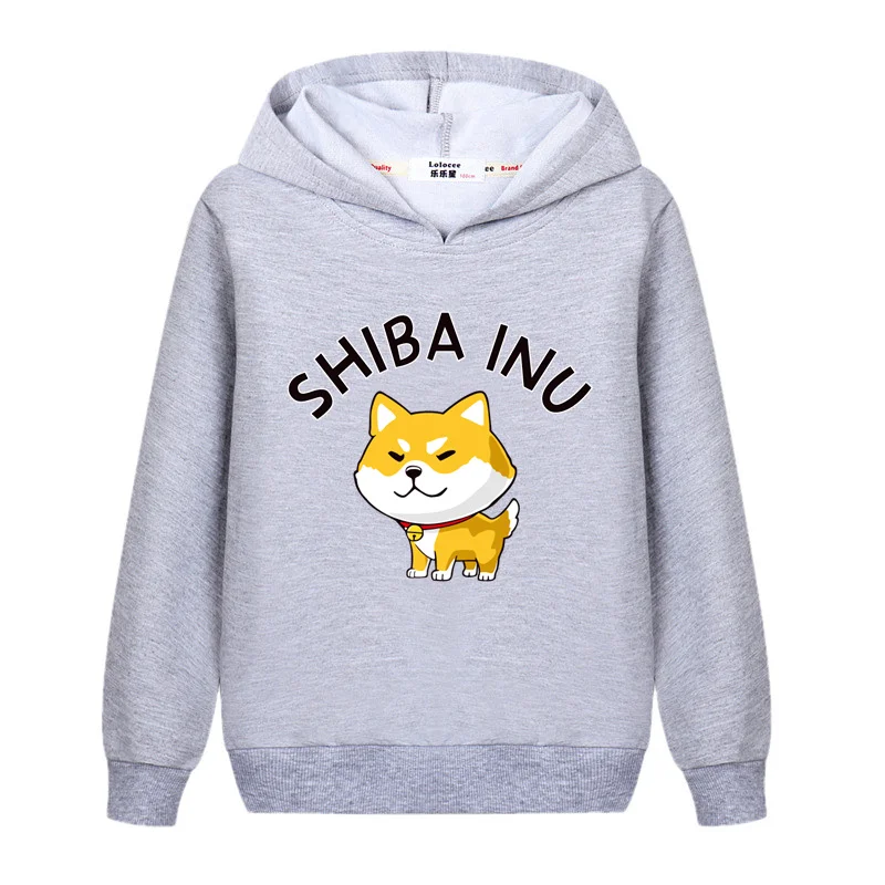 Shiba Inu & Husky Kids Little Dog Pullover Spring Fall Cartoon Hoodies Baby Boys Girl Casual Coat 3T-14T