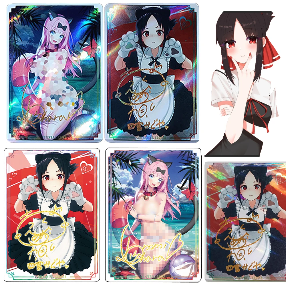 

Kaguya-sama Love Is War DIY 2PCS Fujiwara Chika Shinomiya Kaguya Foil stamping signature collectible cards holiday gifts
