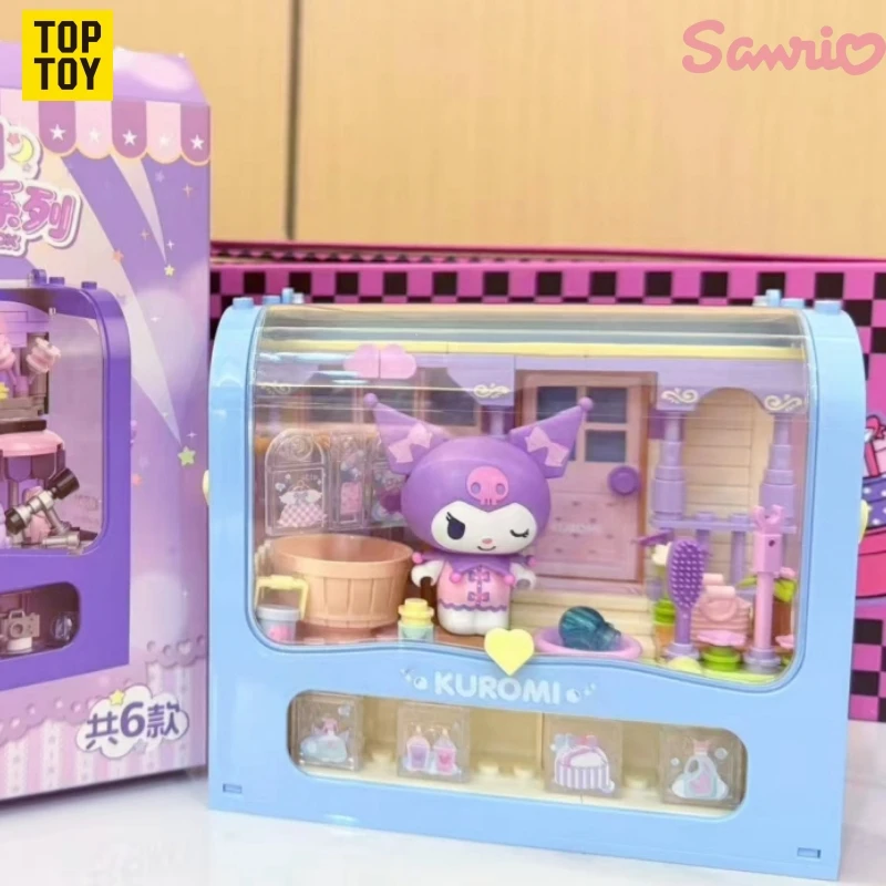 toptoy-sanrio-blocs-de-construction-kuromi-boite-surprise-jouets-ornements-de-bureau-modeles-d'assemblage-educatifs-cadeaux
