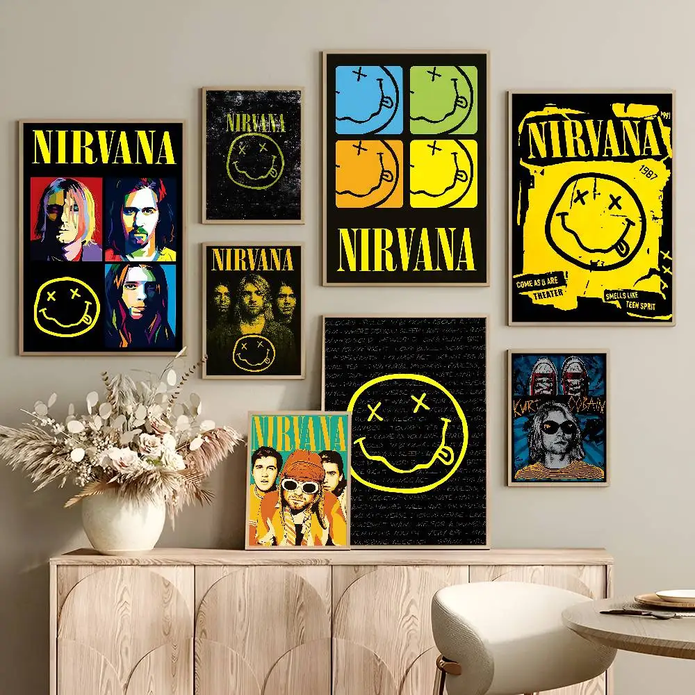Heiße N-Nirvana-K-Kurt Cobain Anime Poster Sticky HD Qualität Poster Wand Kunst Malerei Studie Wand Dekor