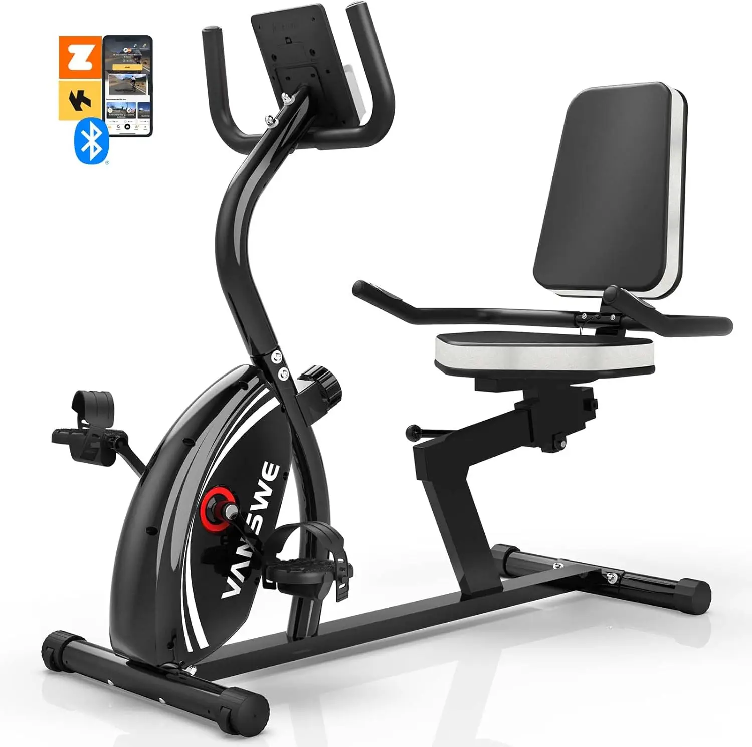 

Recumbent Exercise Bike for Adults Seniors - Recumbent Bikes for Home with Magnetic Resistance, Bluetooth and App Connect