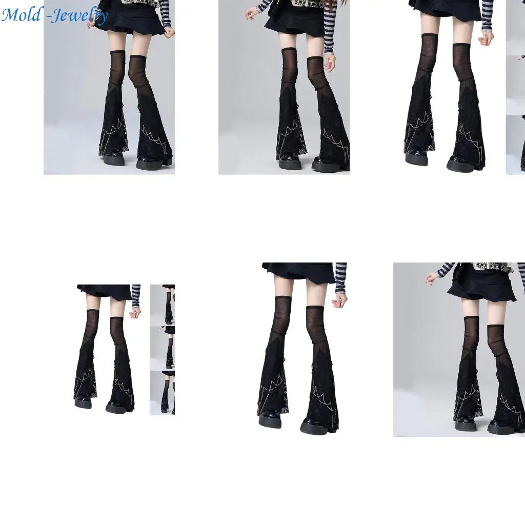

69HB Summer Summer Mesh Lears Roolves Punk The Shull Legers The High Носки для женщин для женщин