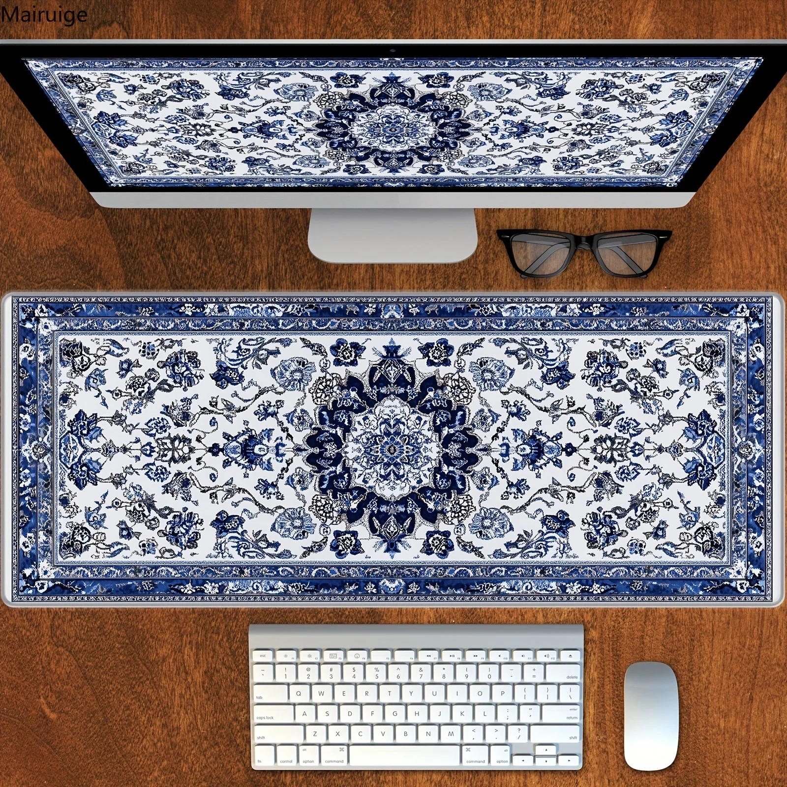 

Persian blue high-end style decorative style mouse pad, table pad, carpet anti slip and washable - e-sports office and home use