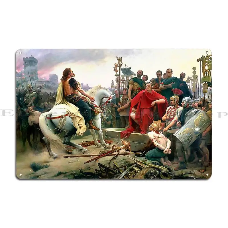 Julius Caesar And Vercingetorix At The Surrender Teearthy Metal Plaque Plaques Garage Decoration Printing Tin Sign Poster