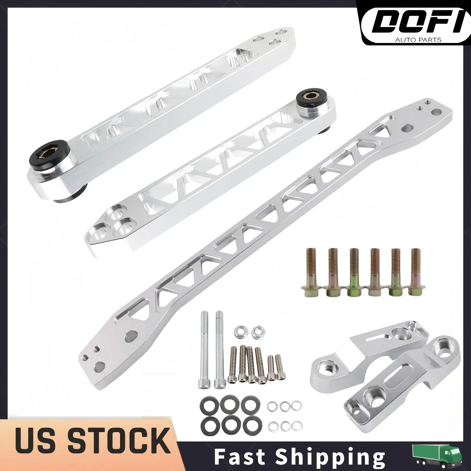 

Silver For 2001-2005 Honda Civic DX ES LX EX Silver Rear Lower Control Arms Subframe Brace