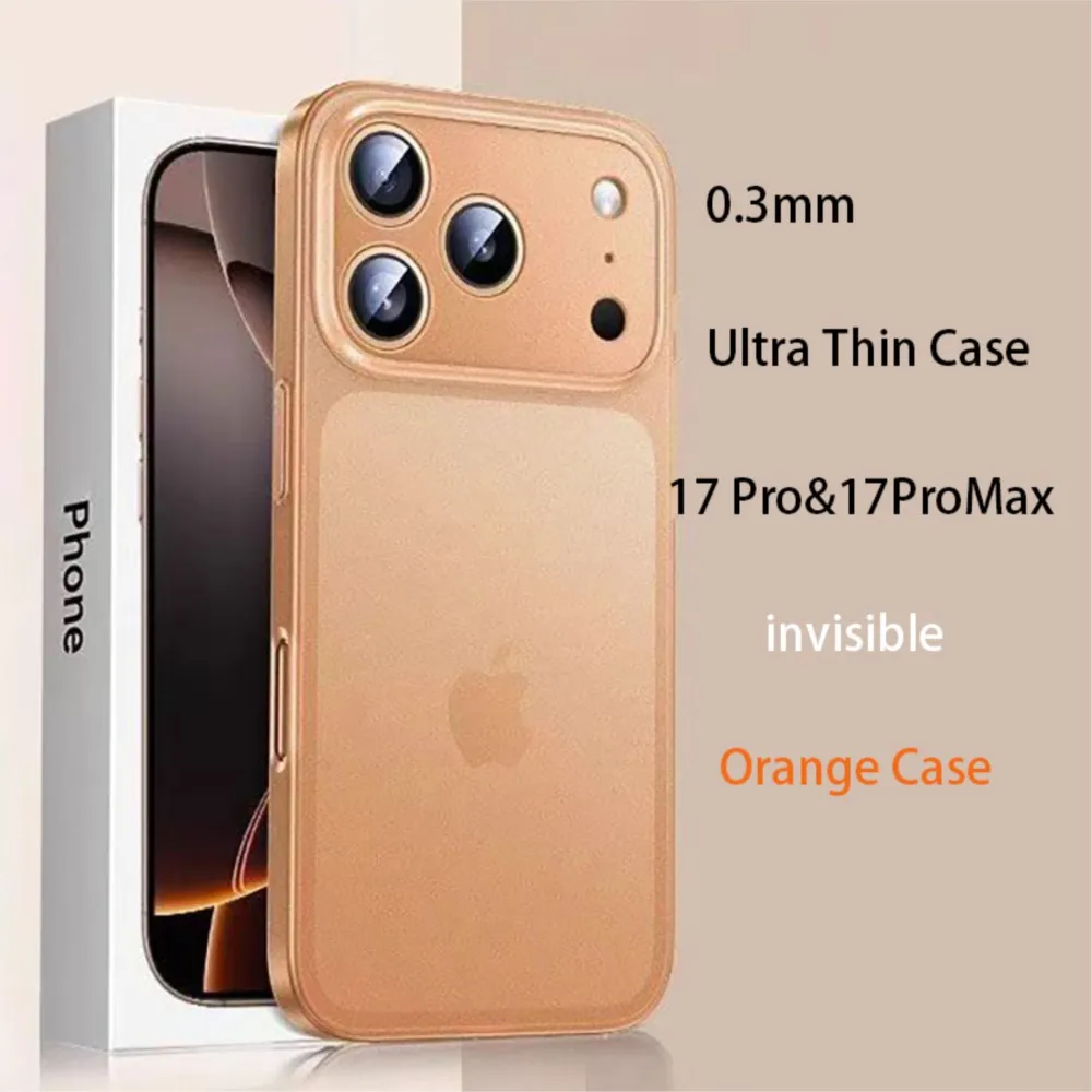 Für iPhone 17 Pro Luxus Slim Ultra dünne Hülle für iPhone 17 Pro Max 17 Pro 17 Pro Max Hard PC Cover Orange unsichtbare Hülle