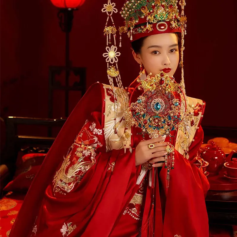 Han Clothing Xiuhe 2024 New Wedding Ming Clothes Coronet Cape Decoration Chinese Bride Dress Couple Suit