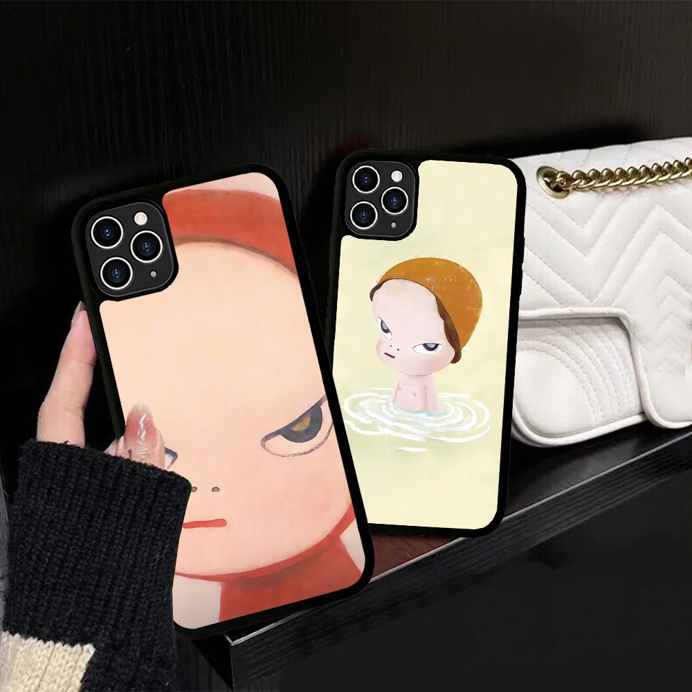 Yoshitomo Nara Art чехол для телефона силиконовый ПК + ТПУ для IPhone 11, 12, 13, 14, 15, 16 Plus Pro Max чехол