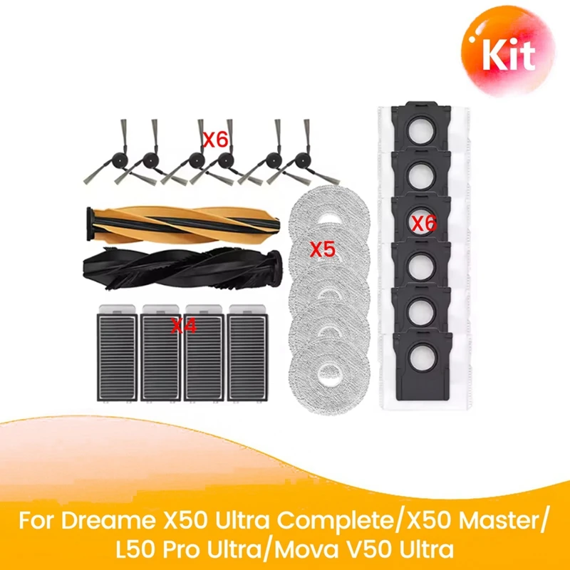 22 قطعة ل X50 الترا/S40 نسخة محسنة جهاز آلي لتنظيف الأتربة استبدال أجزاء فرشاة مرشحات ممسحة منصات كيس لجميع الغبار-A69M