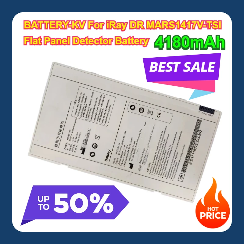 4180mAh BATTERY-KV For iRay DR MARS1417V-TSI Flat Panel Detector Battery