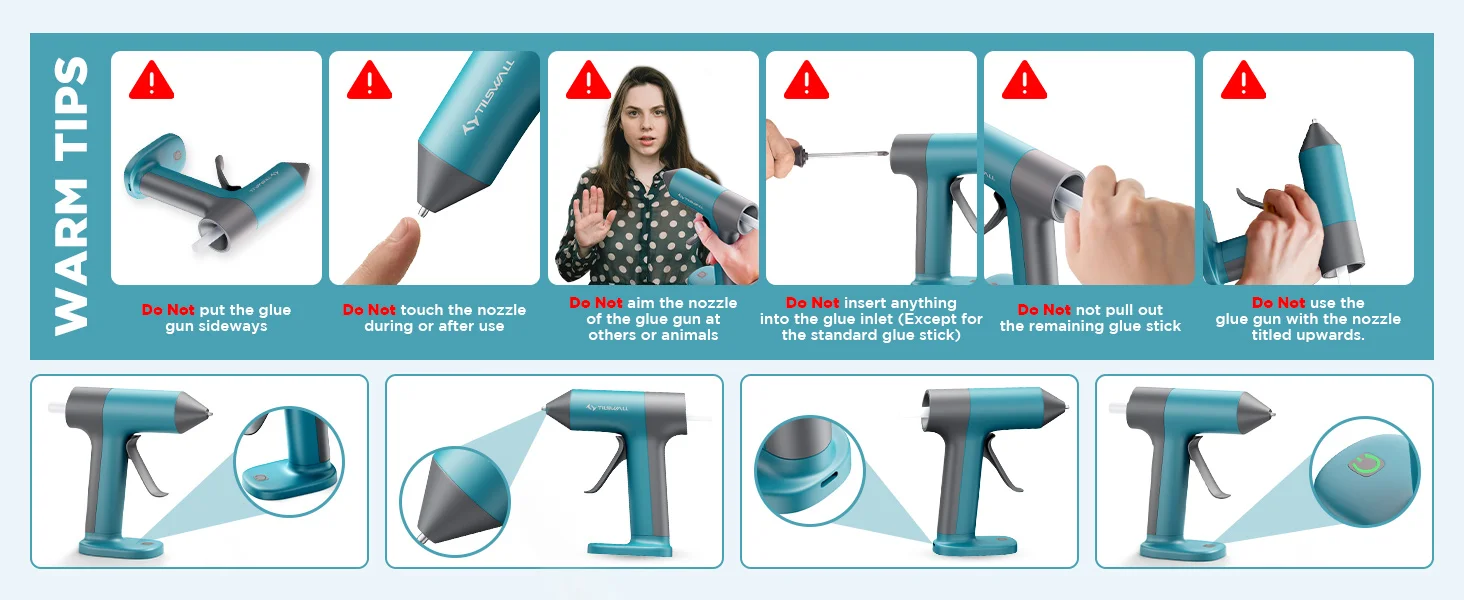 Cordless Hot Glue Gun 4V USB‑C Rechargeable Mini Hot Melt Glue Gun with Battery 30s Fast Heating, Anti‑Drip Nozzle, Comes With 7*140mm Hot Glue Sticks Portable Glue Gun For Crafts DIY Projects & Home Repairs