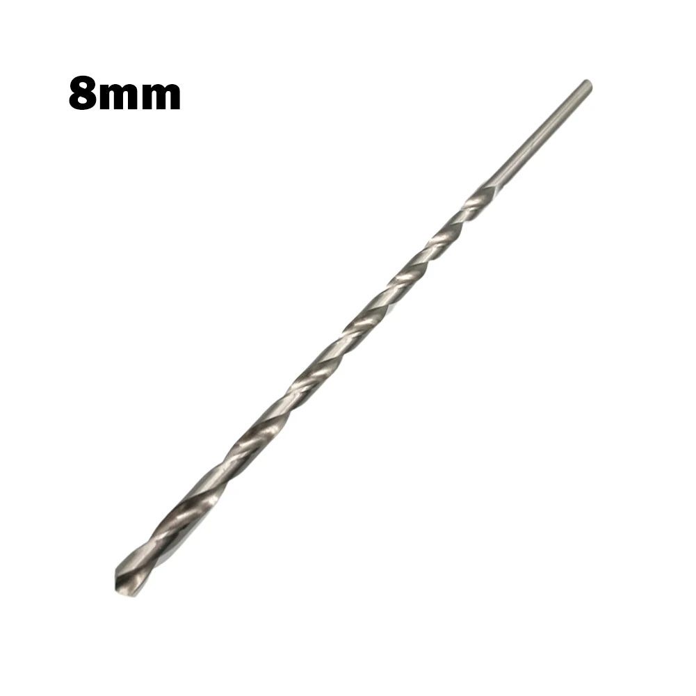 300mm Extra Long HSS Auger Drill Bit 7-16mm, Dual Flute Twist, Round Shank, for Metal Plastic Wood, Deep Hole Drilling Tool