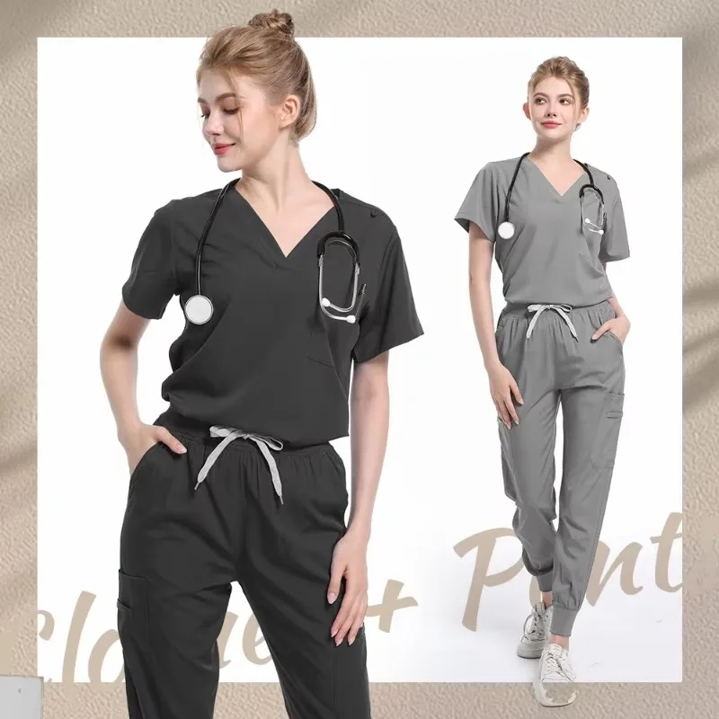 Hospital Surgical Uniform Medical Scrub Set Doctor Nurse Clothes Nursing Accessories Dental Clinic Beauty Salon Workwear Lab Set