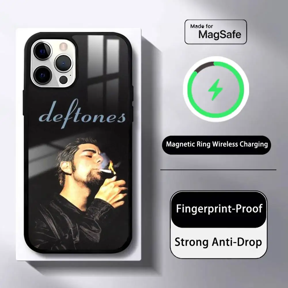 Coque de téléphone Rock Band d-deftones, étui de chargement sans fil magnétique Magsafe pour IPhone 16 15 14 13 12 11 Pro Max Plus Mini